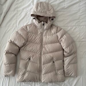 Nike Athletic Dept Women's Beige Down Puffer Jacket | Size